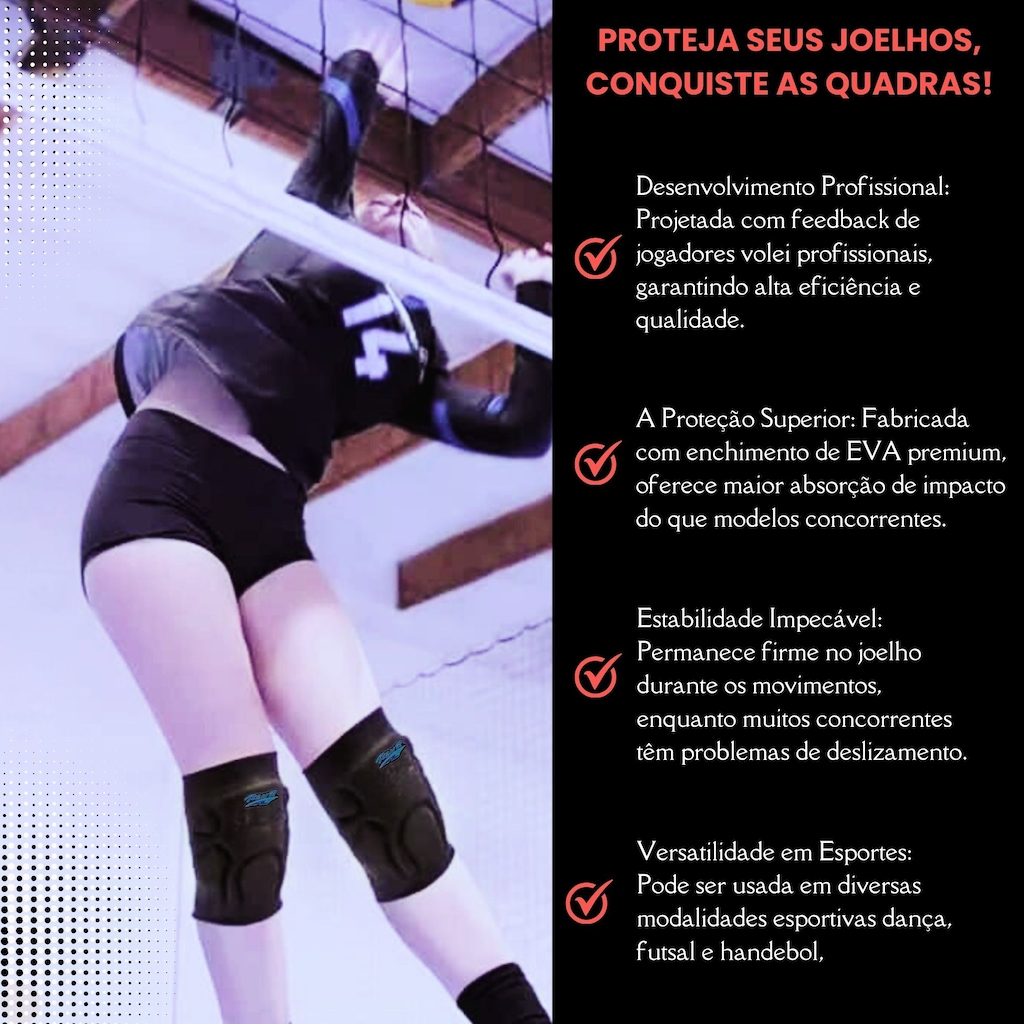 Imagem 3 do produto Joelheira de Vôlei Rehr Profissional Elite - Adulto