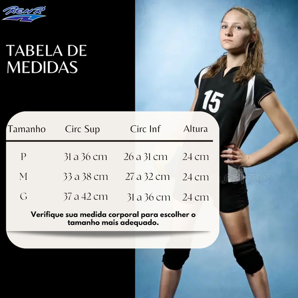 Imagem 4 do produto Joelheira de Vôlei Rehr Profissional Elite - Adulto