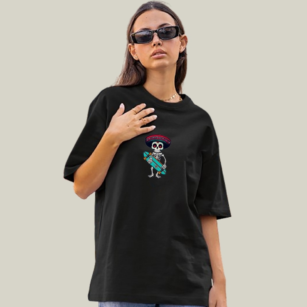 Camiseta Oversized Prime WSS Skull Skate - Feminina