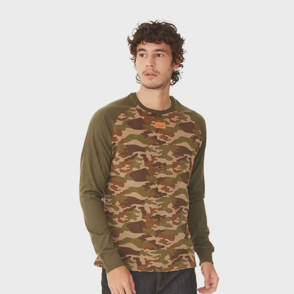 Imagem 1 do produto Camiseta Manga Longa HD Especial Raglan Camuflada - Masculina