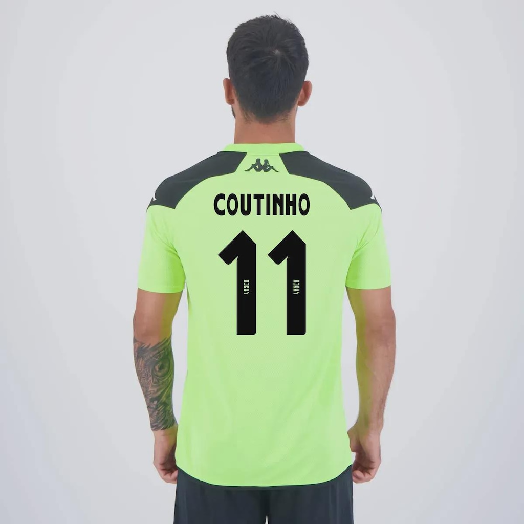 Camisa do Vasco Treino Atleta 2024 11 Coutinho Kappa - Masculina