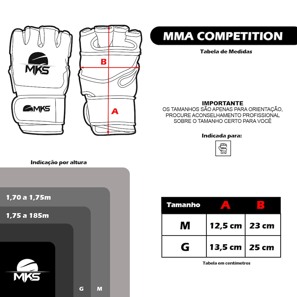 Imagem 4 do produto Luva Mks Combat Para Mma - Adulto