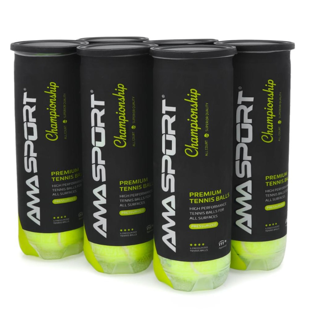 Bola de Tênis Ama Championship Pack com 6 Tubos 24 Bolas