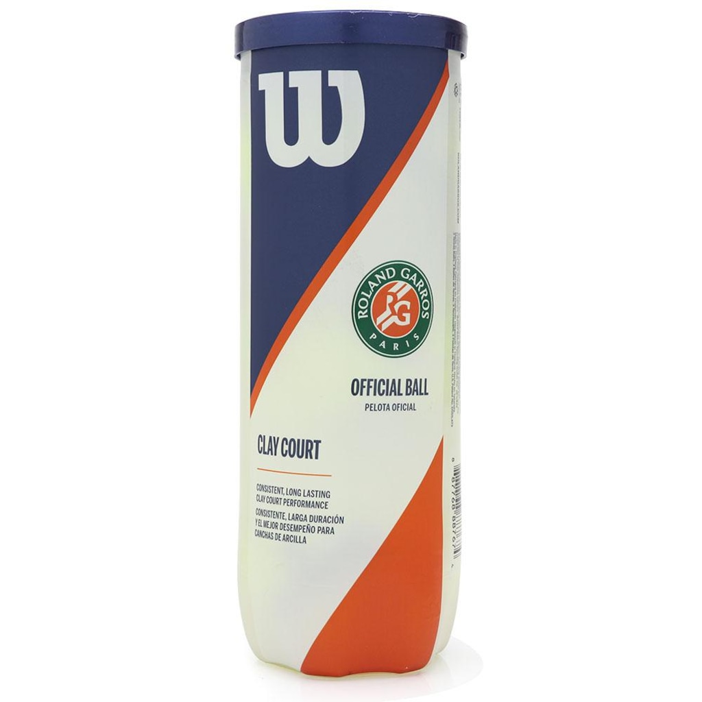 Bola de Tênis Wilson Roland Garros Oficial Clay Tubo com 3 Bolas
