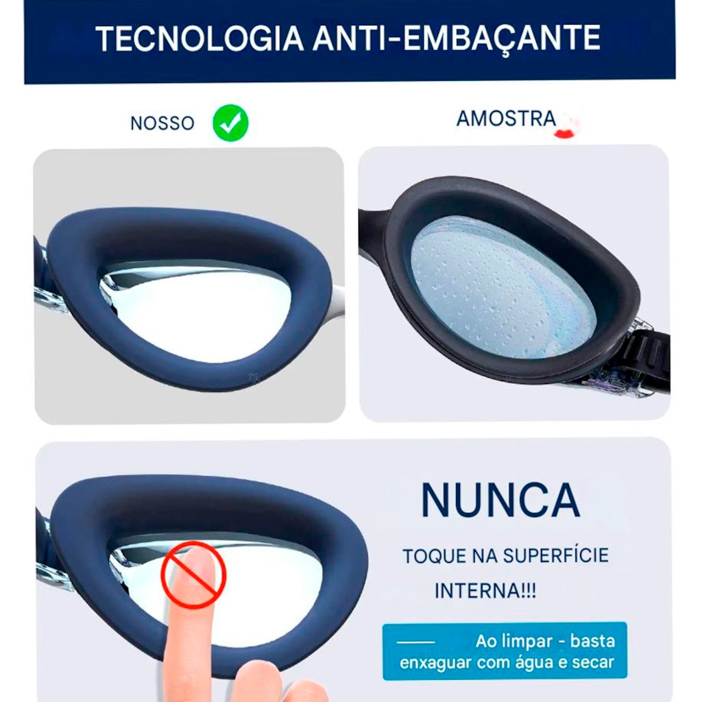 Imagem 3 do produto Óculos de Natação Gold Sports Rabiala Silicone Ultra Soft - Adulto