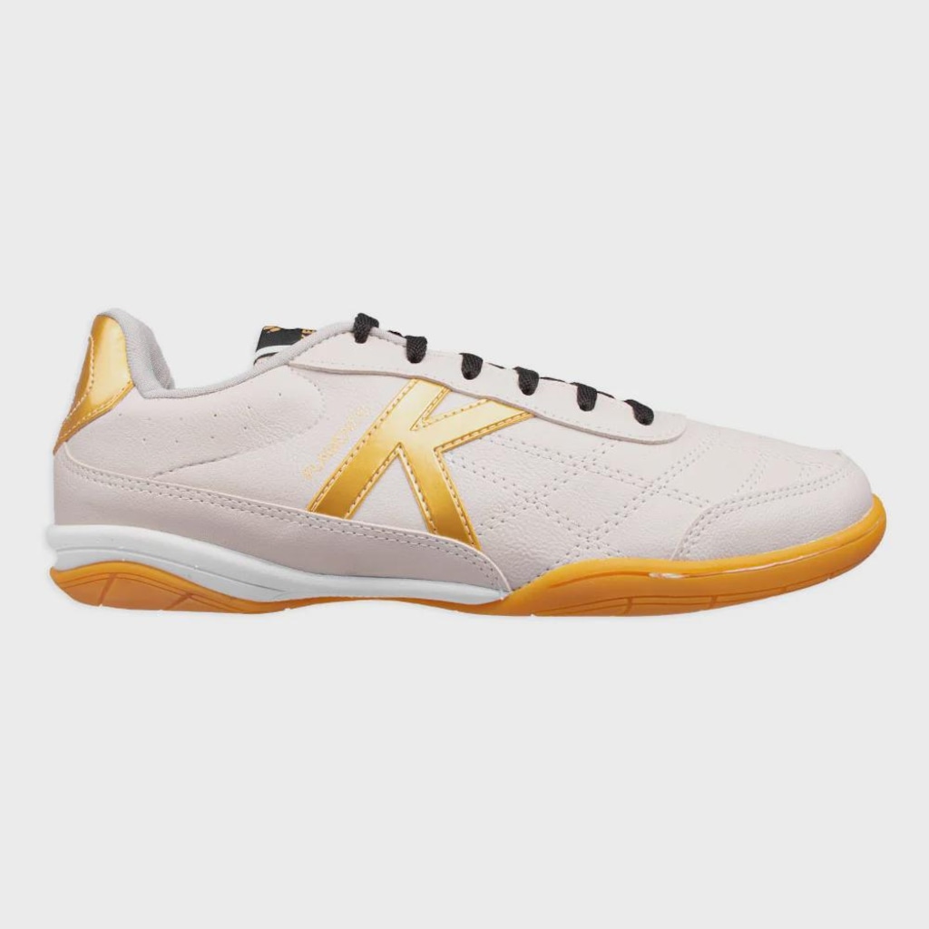 Chuteira Futsal Kelme Flamenco Dourada Leve E Confortável - Masculina
