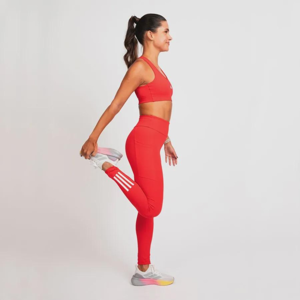 Calça Legging adidas 3 Listras Com Bolso - Feminina