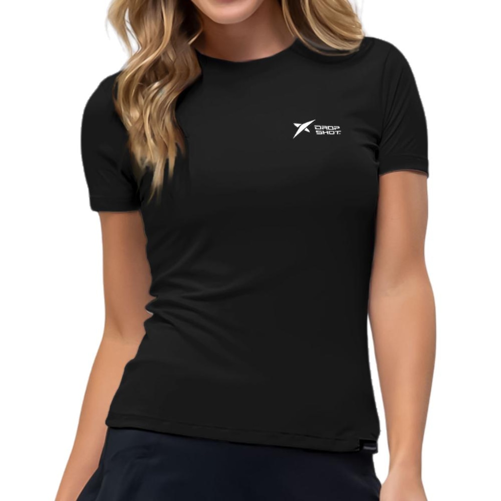 Camiseta Drop Shot Baby Look Logo - Feminina