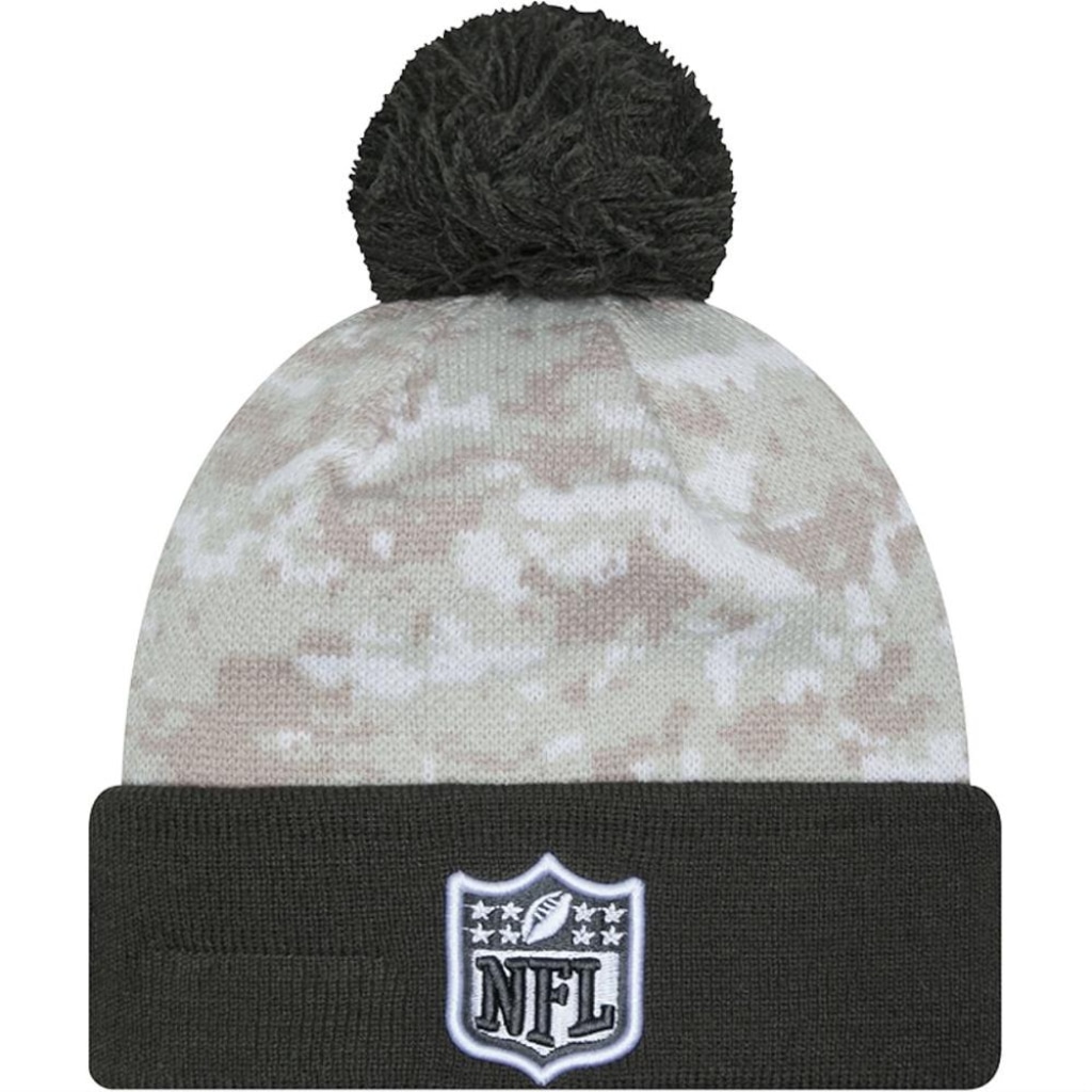 Gorro New Era NFL Logo Salute to Service 24 Militar Pompom - Adulto