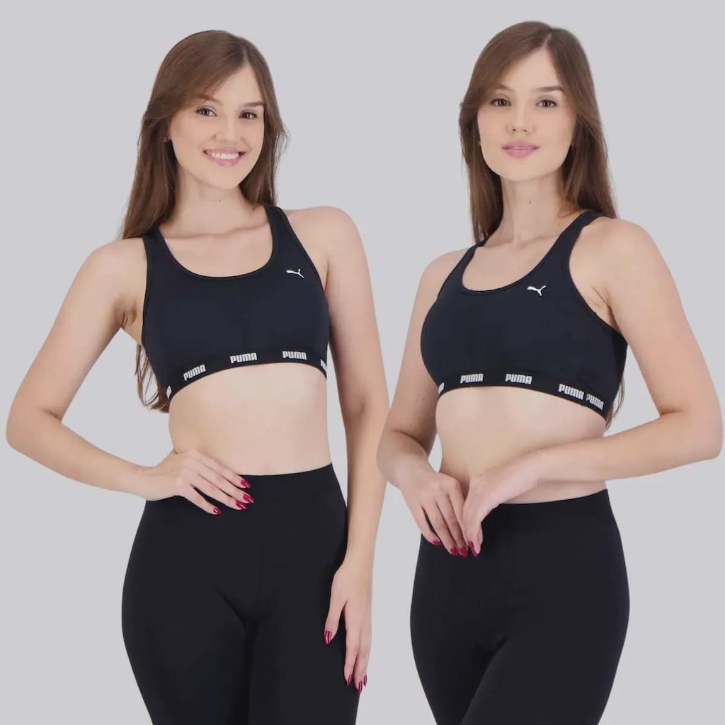 Top Puma Com Bojo Removível - 2 Unidades - Feminino