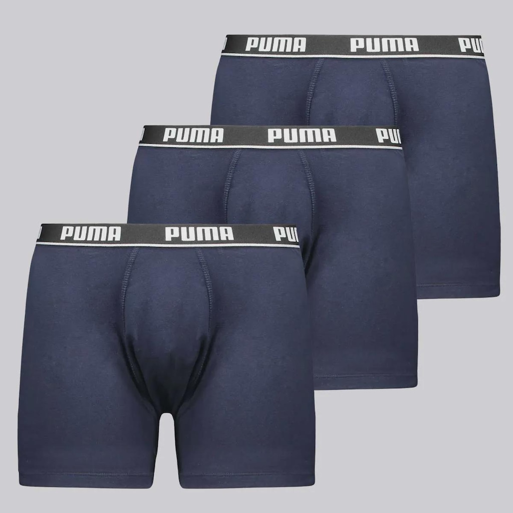 Cueca Puma Boxer Cotton - 3 Unidades - Masculino