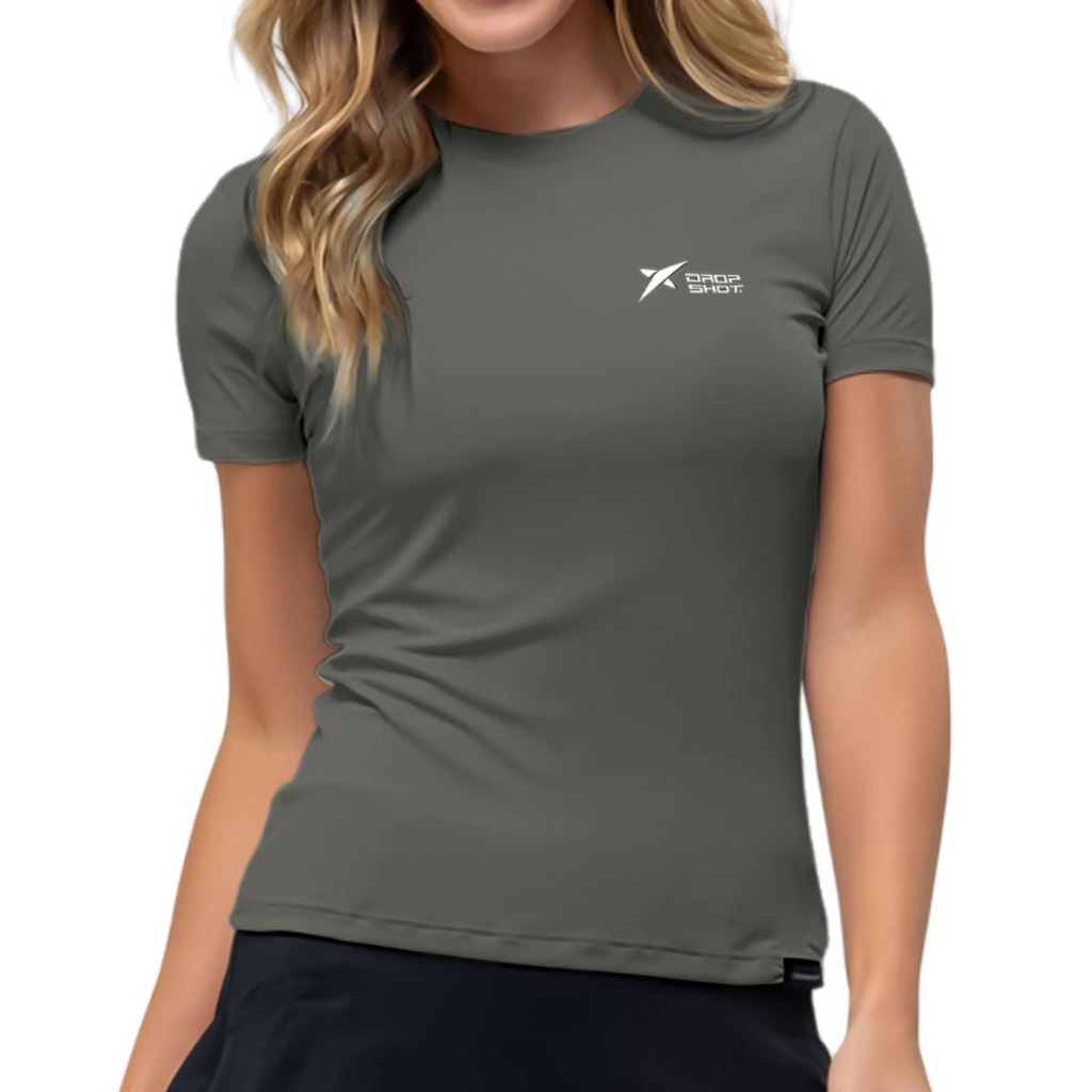 Camiseta Drop Shot Baby Look Logo - Feminina