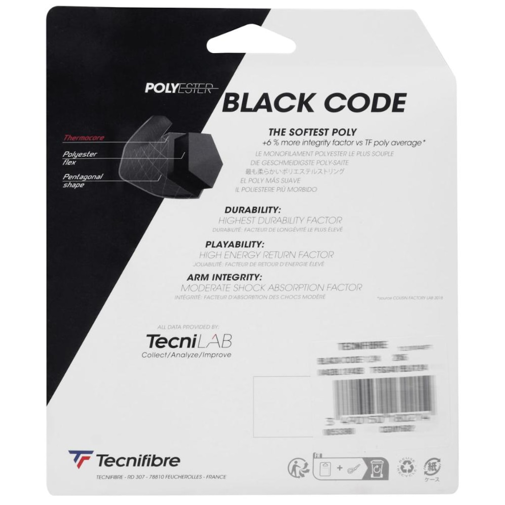 Imagem 3 do produto Corda Tecnifibre Black Code 17 1.24mm Set Individual