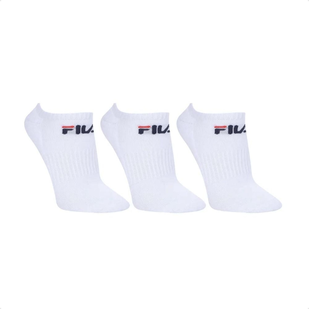 Meia Cano Curto Fila Tripack Lisa - 3 Pares - Masculina