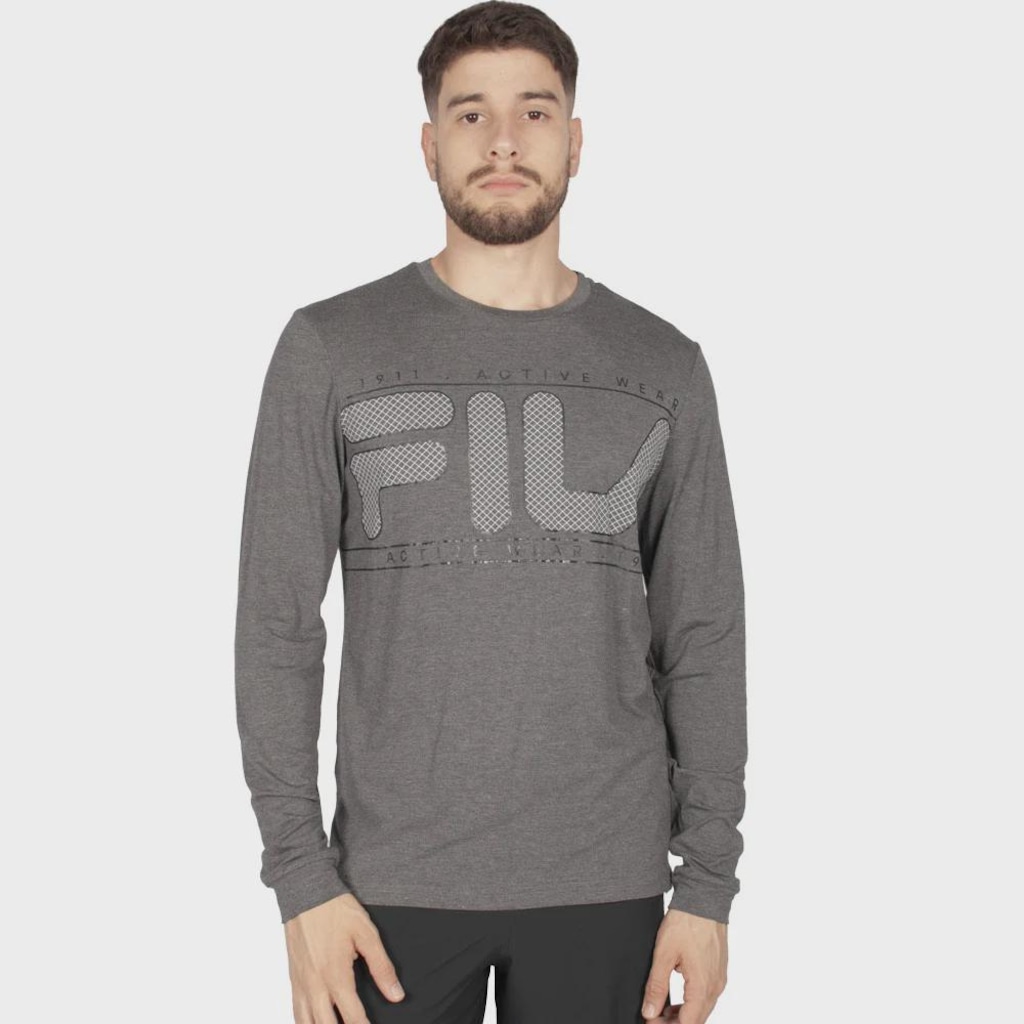 Camiseta Manga Longa Fila Comfort Logo - Masculina