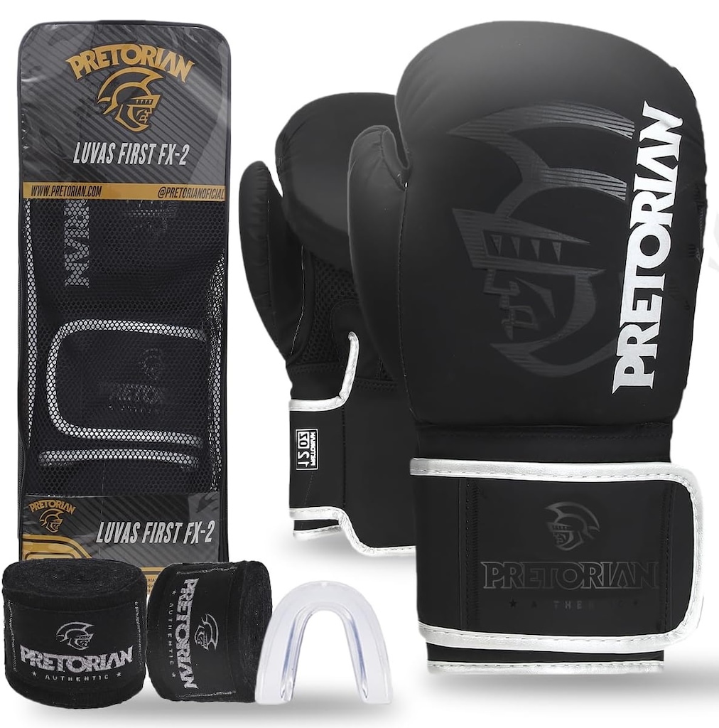 Kit Luva De Boxe E Muay Thai Fx2 Pretorian