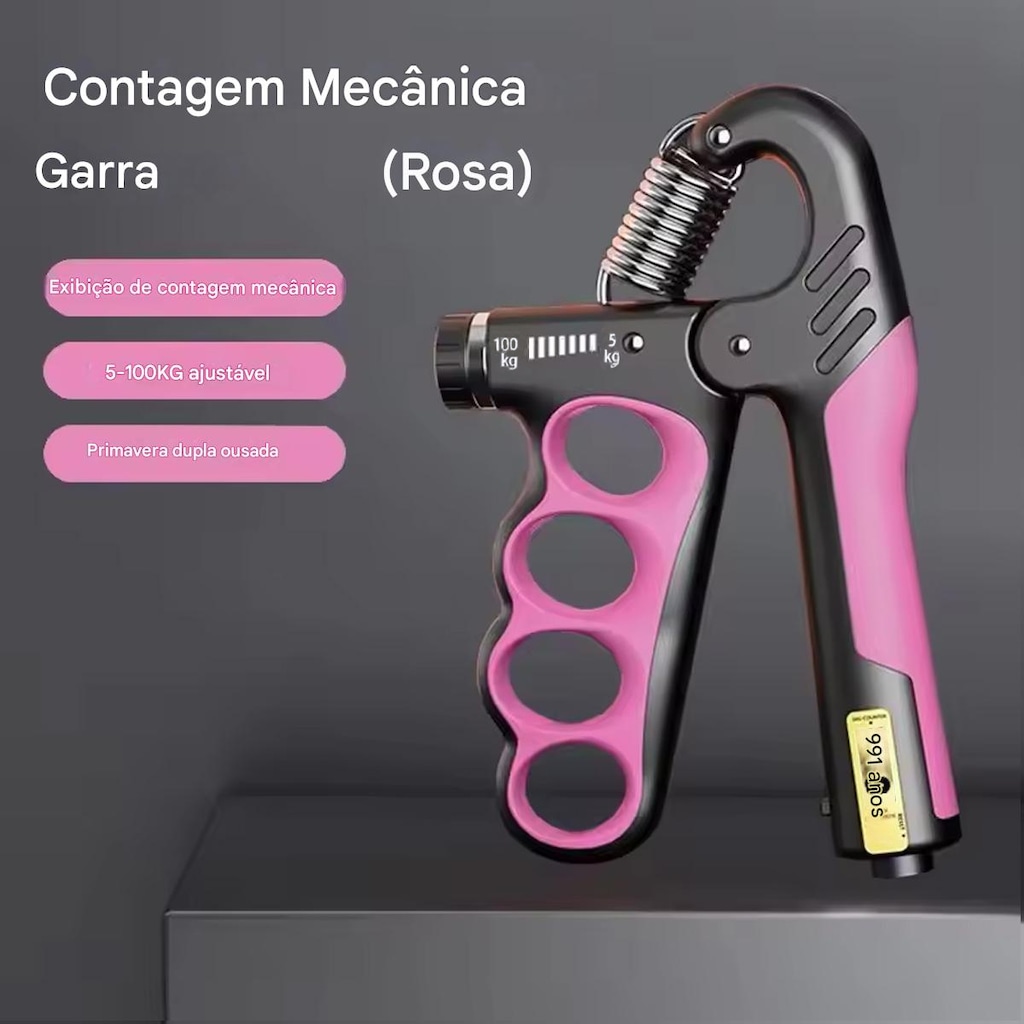 Imagem 2 do produto Hand Grip Gold Sports Garra com Carga de 5 a 100 kgs - Mola Aço Carbono com Contador