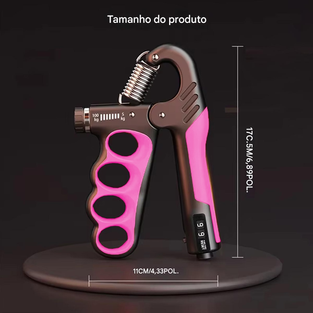 Imagem 4 do produto Hand Grip Gold Sports Garra com Carga de 5 a 100 kgs - Mola Aço Carbono com Contador
