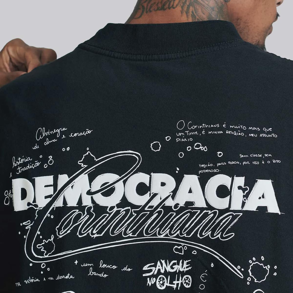 Imagem 4 do produto Camiseta do Corinthians Approve Collab Democracia - Masculina