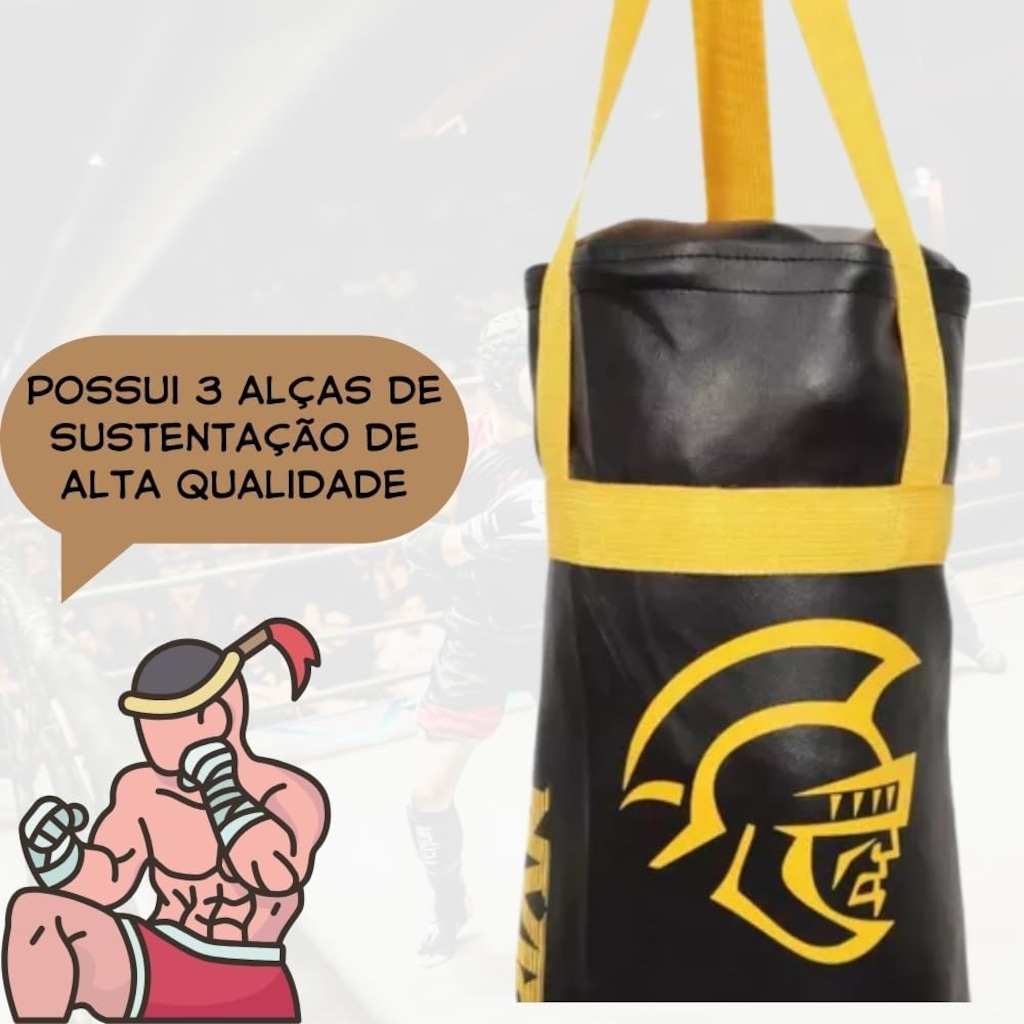 Imagem 5 do produto Kit Saco de Pancada + Luva Boxe Muay Thai 6OZ Edição Pretorian - Infantil