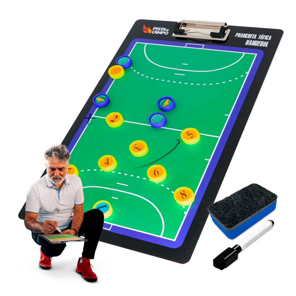 Prancheta tática magnética Pista e Campo de handebol dupla face - Foto 1