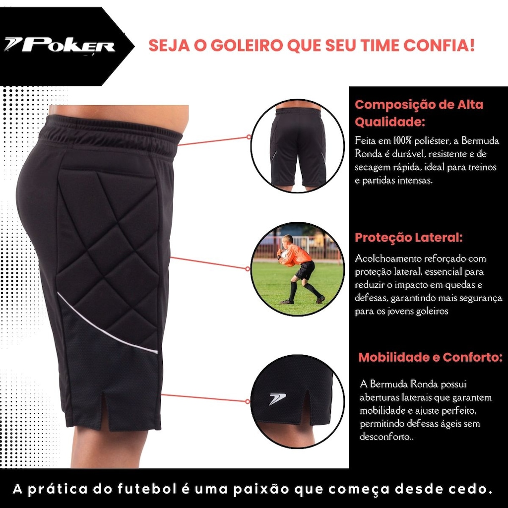Imagem 2 do produto Bermuda De Goleiro Poker Media Ronda - Infantil