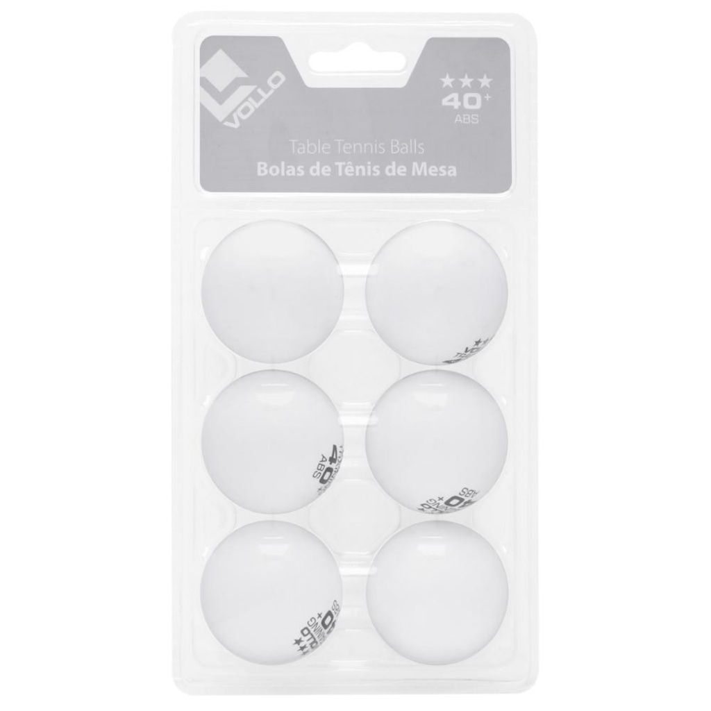 Bola de Tênis de Mesa Vollo ABS Training 3 Estrelas - 06 Unidades