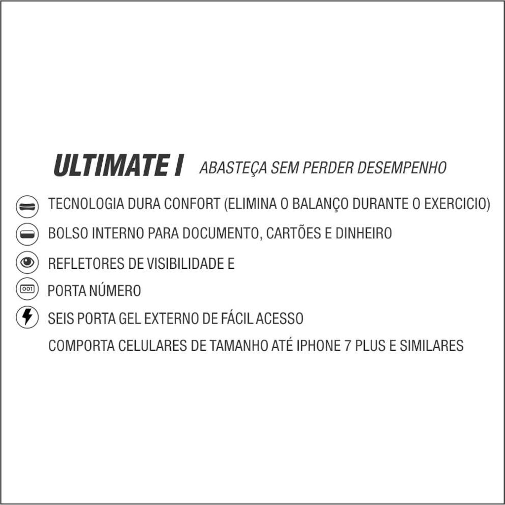 Imagem 2 do produto Pochete para Corrida Fitletic com porta gel Ultimate I Zíper