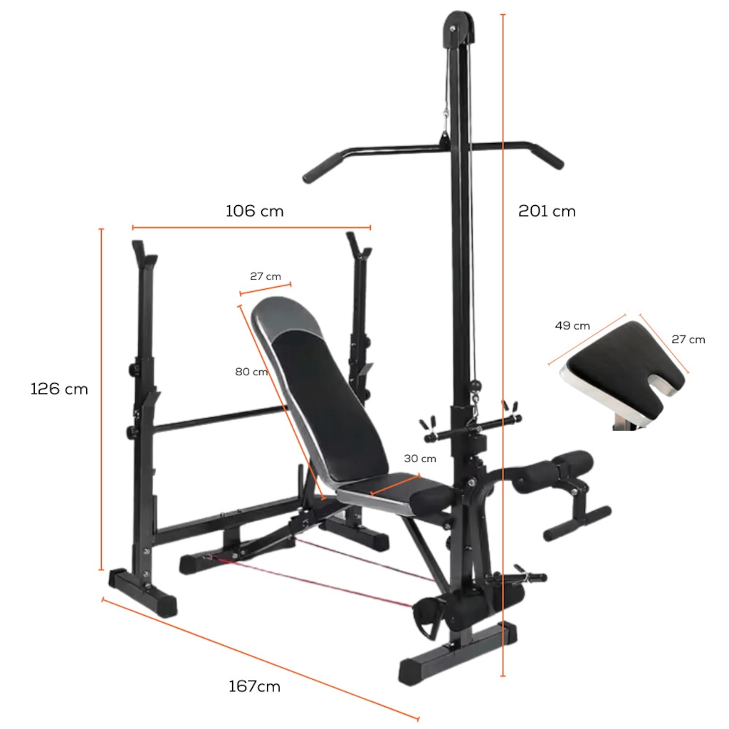 Imagem 2 do produto Banco Supino Yangfit Apoio Scott Cavalete e Puxada na Polia