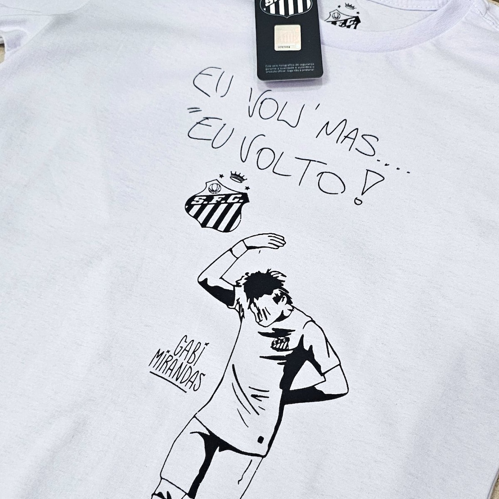Imagem 2 do produto Camisa do Santos Neymar Eu Vou Mas Eu Volto SPR - Infantil