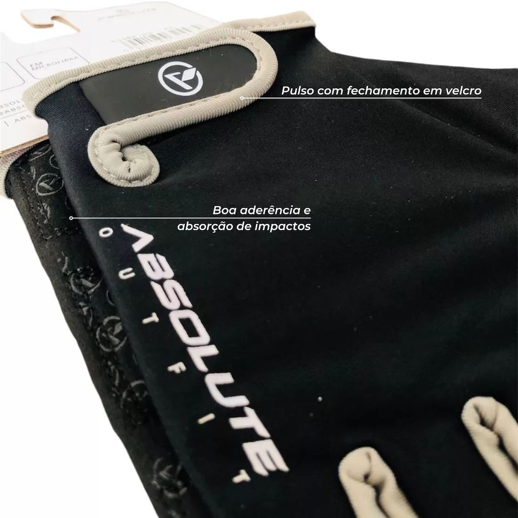 Imagem 2 do produto Luva Para Ciclismo Meio Dedo Curto Absolute Outfit Nero