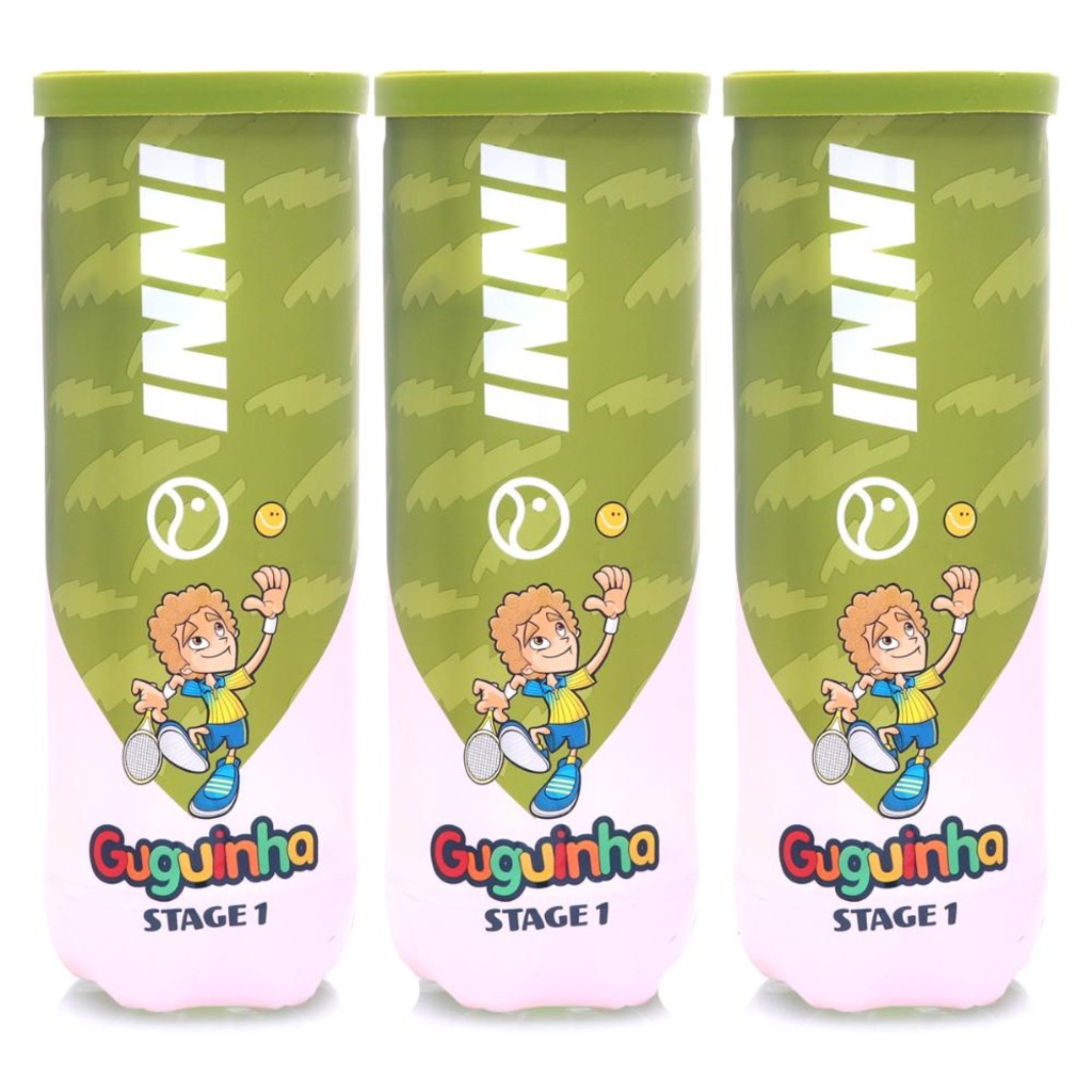 Bola de Tênis Inni Guguinha Stage 1 - Pack com 03 Tubos