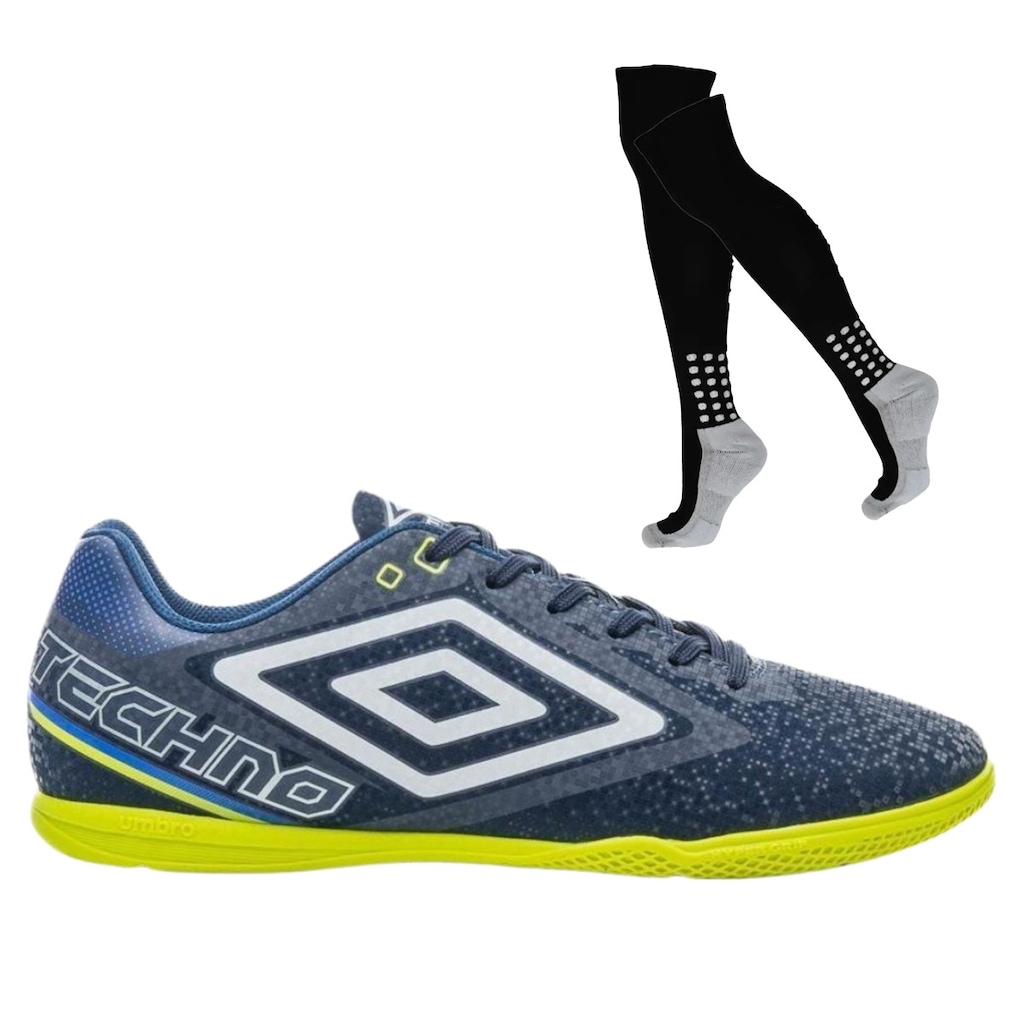 Kit Chuteira Futsal Umbro Techno II e Meião - Adulto
