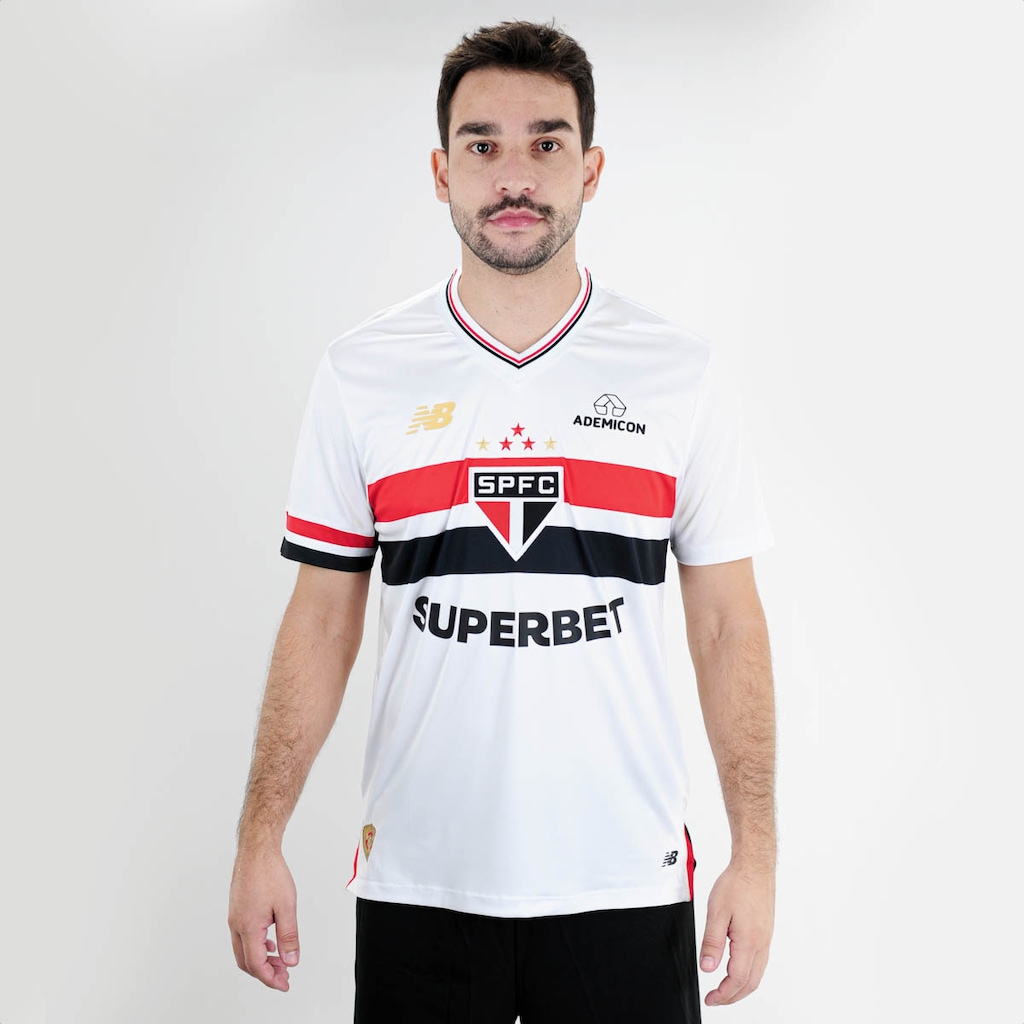 Camiseta De Time New Balance Torcedor Home Spfc 2025 - Masculina