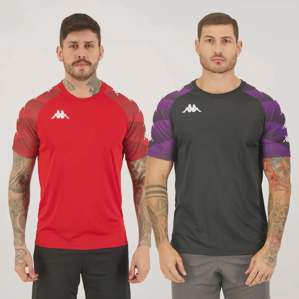 Kit 2 Camisas Kappa Raglany - Masculina