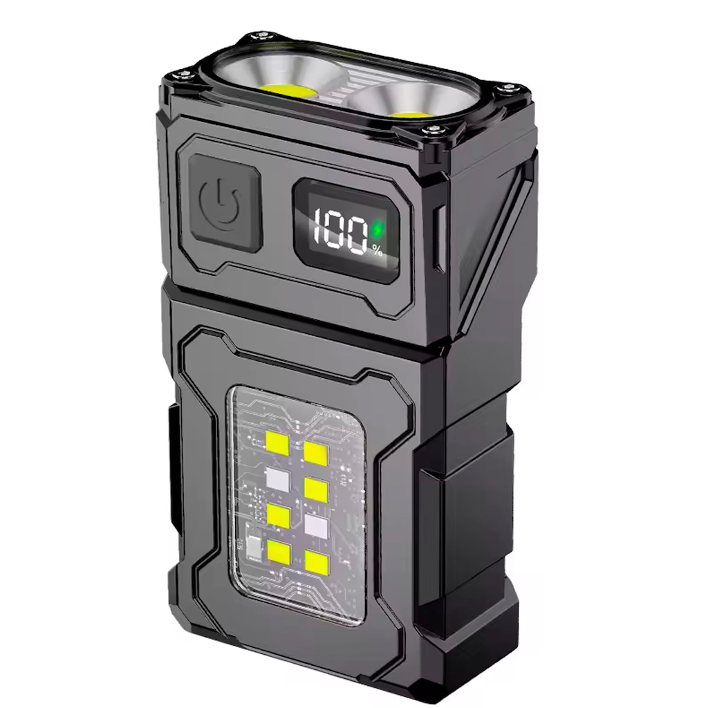 Mini Lanterna Gold Sports Led Cob Luz Dupla Super Brilhante Usb 180° Com Imã