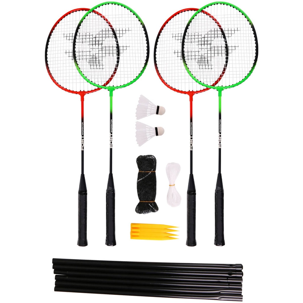 Kit de Badminton Fort 4 Raquetes 2 Petecas 1 Rede