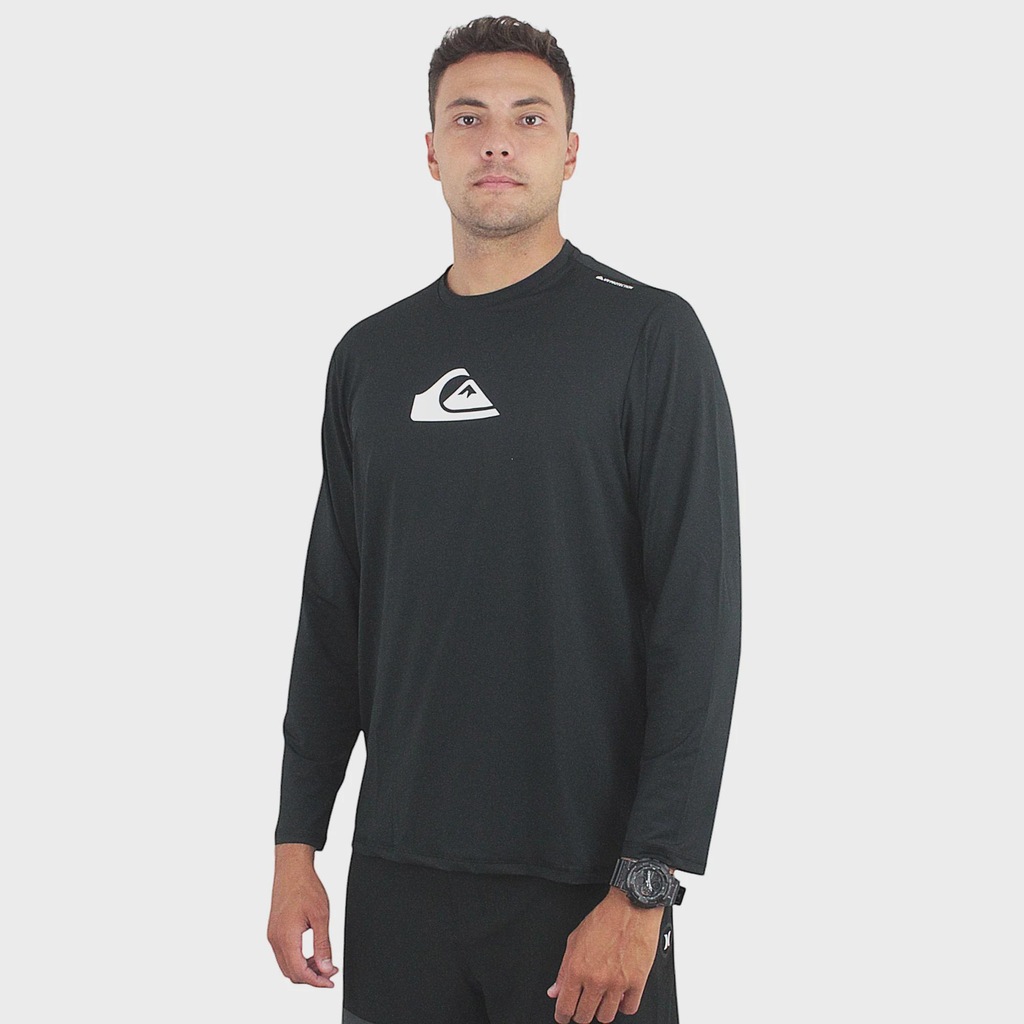Camiseta Manga Longa Quiksilver Surf Solid Streak - Masculina