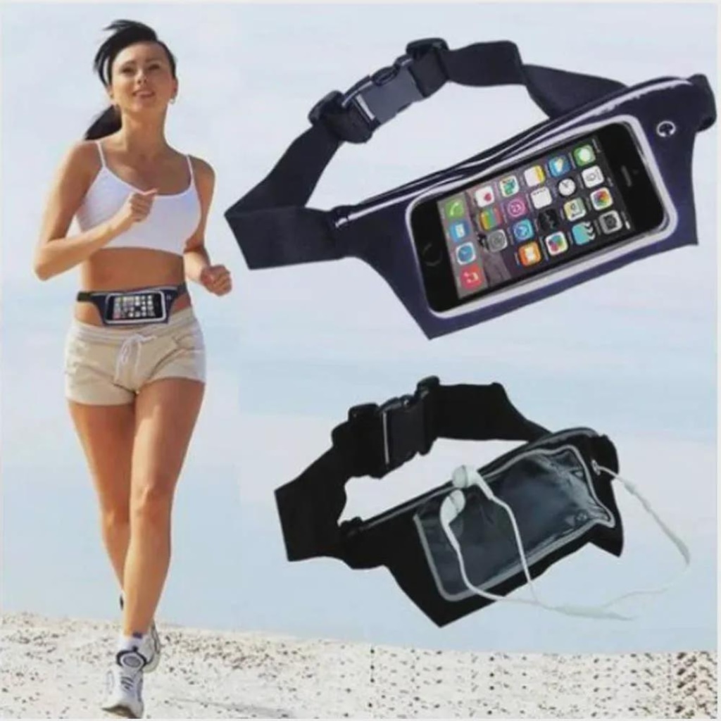 Imagem 3 do produto Pochete Impermeável DK Com Visor Porta Garrafa Chaves para Corrida Esporte Fitness Camping