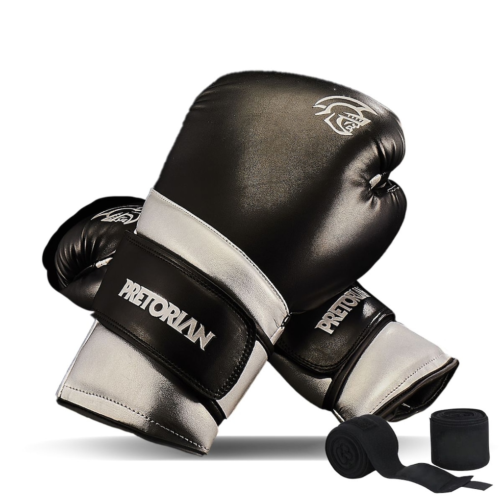 Luva de Boxe e Muay Thai Elite Pretorian + Bandagem Extra - Adulto