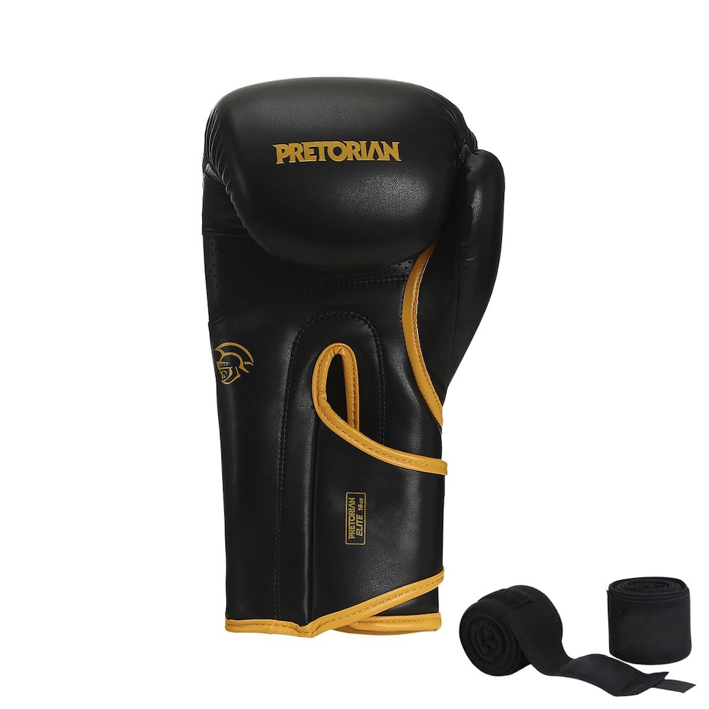 Luva de Boxe e Muay Thai Elite Pretorian + Bandagem Extra - Adulto