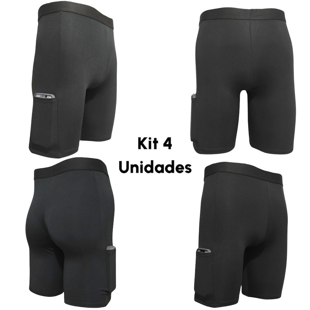 Imagem 3 do produto Bermuda Térmica Frishop Proteção UV Ciclista - 4 Unidades - Masculina