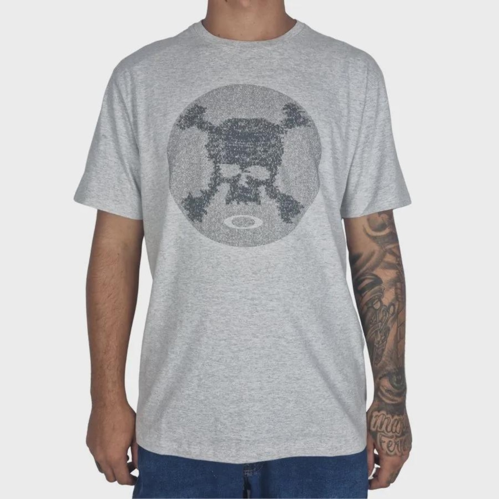 Camiseta Oakley Trn Graphic Skull Tee Stone - Masculina