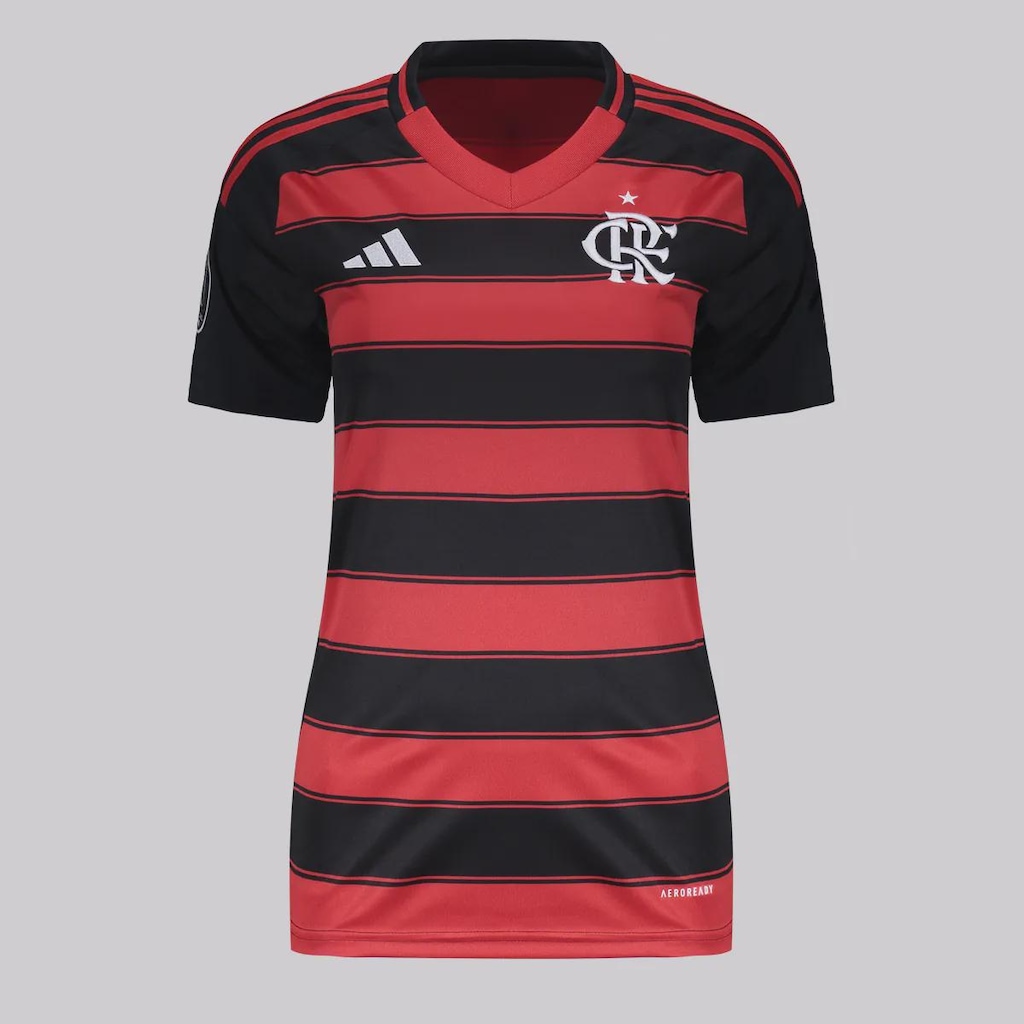 Camisa do Flamengo I 2025 Patch Libertadores adidas - Feminina