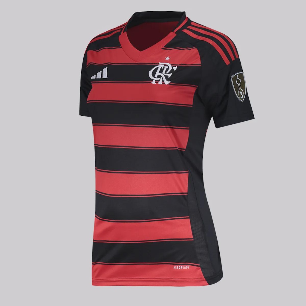 Imagem 3 do produto Camisa do Flamengo I 2025 Patch Libertadores adidas - Feminina