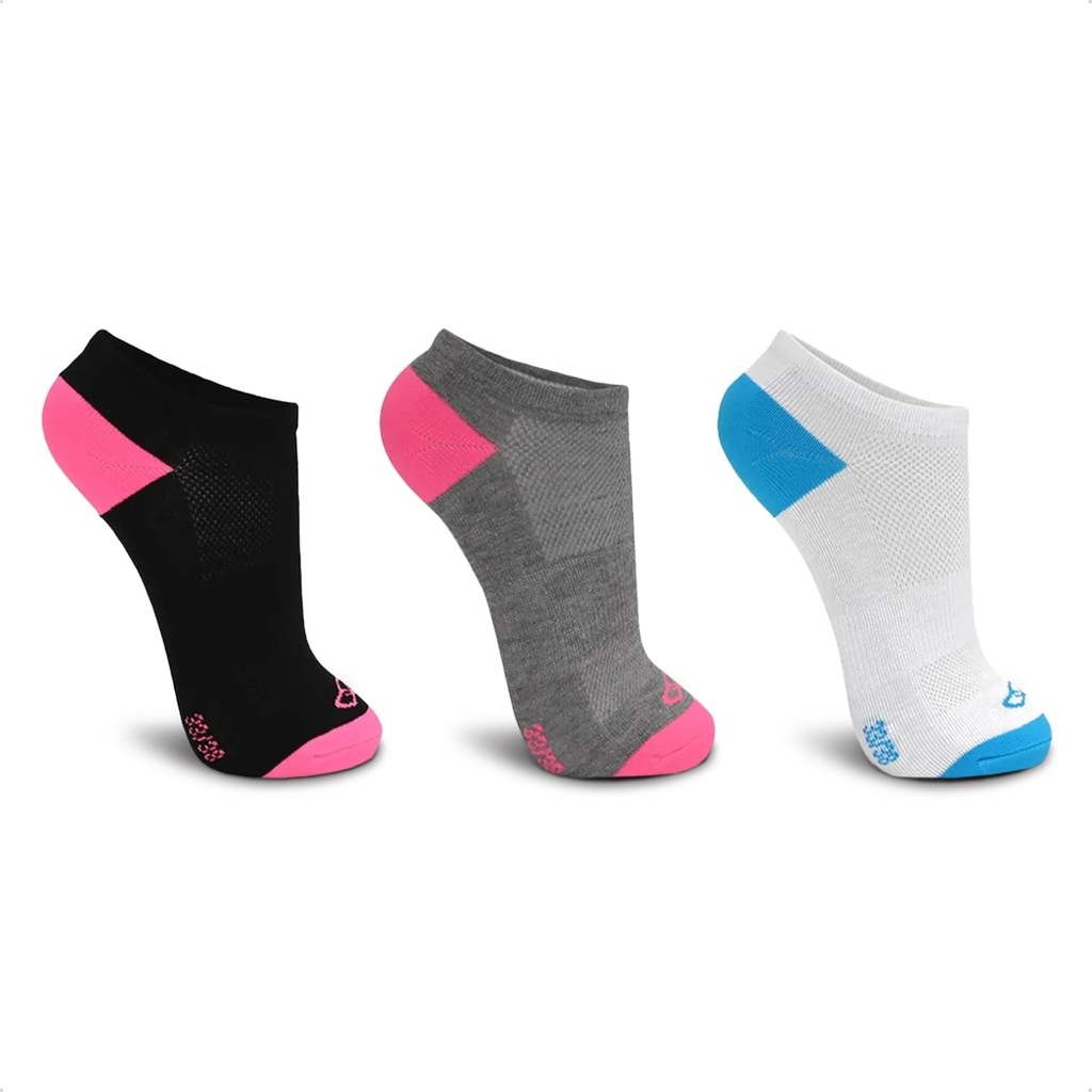 Meia Cano Curto Olympikus Treino 3 Pares - Feminino
