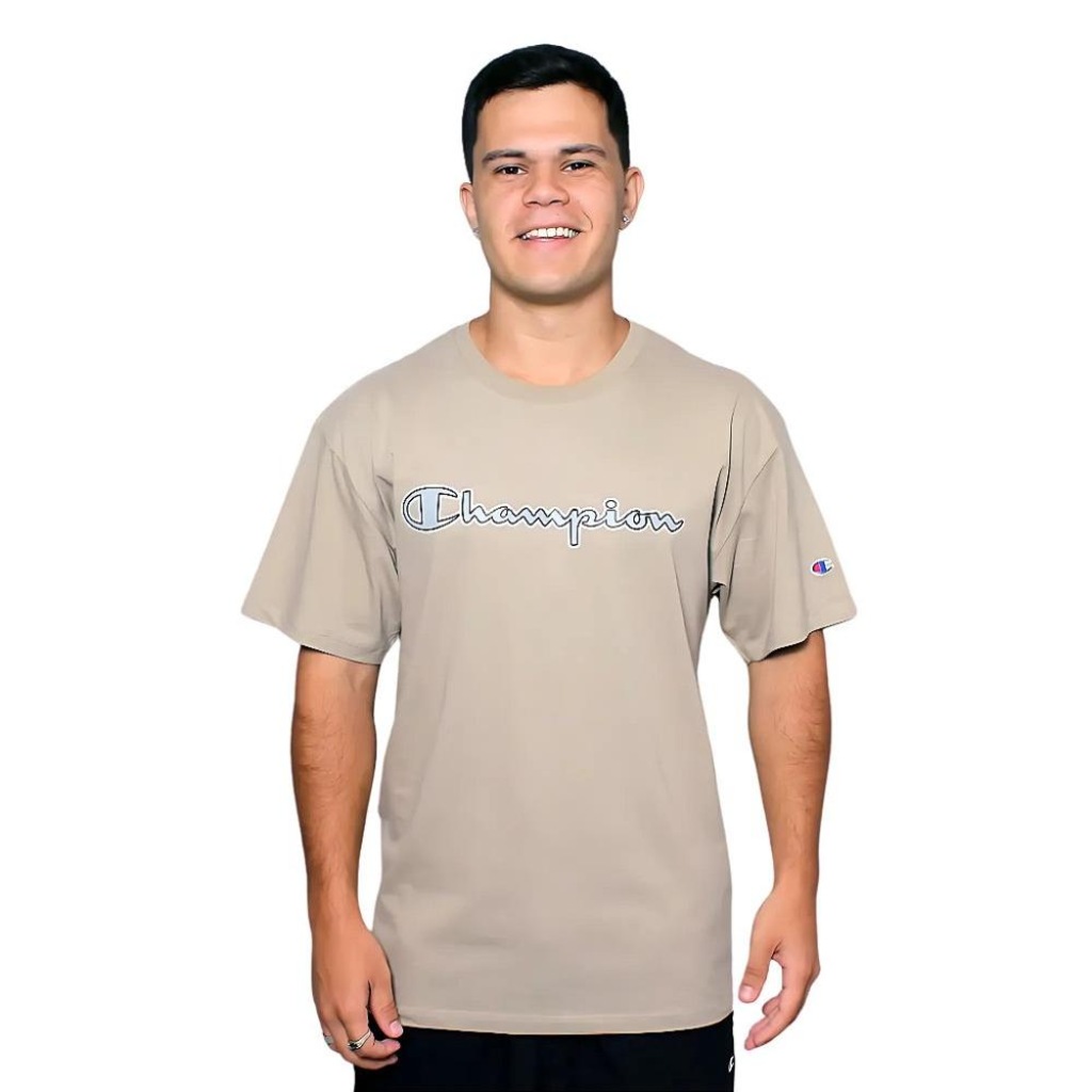 Camiseta Champion Lev Mc Script Metal Dark - Masculina