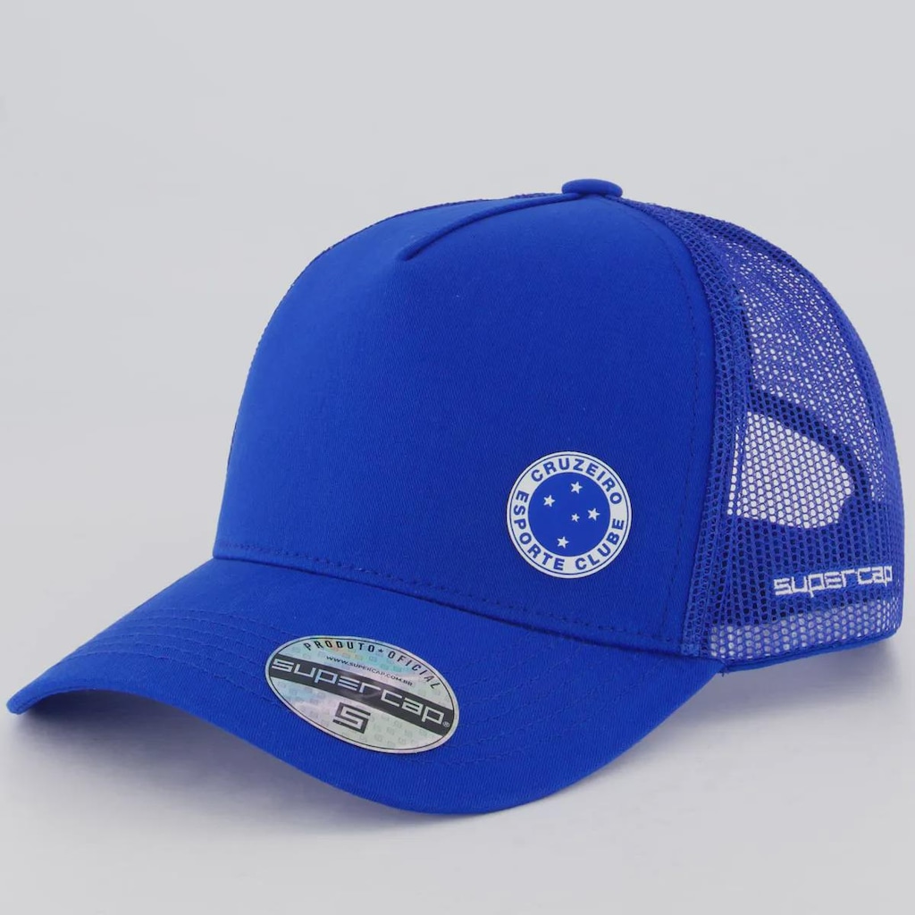 Boné Unissex SuperCap do Cruzeiro Americano Aba Curva Trucker