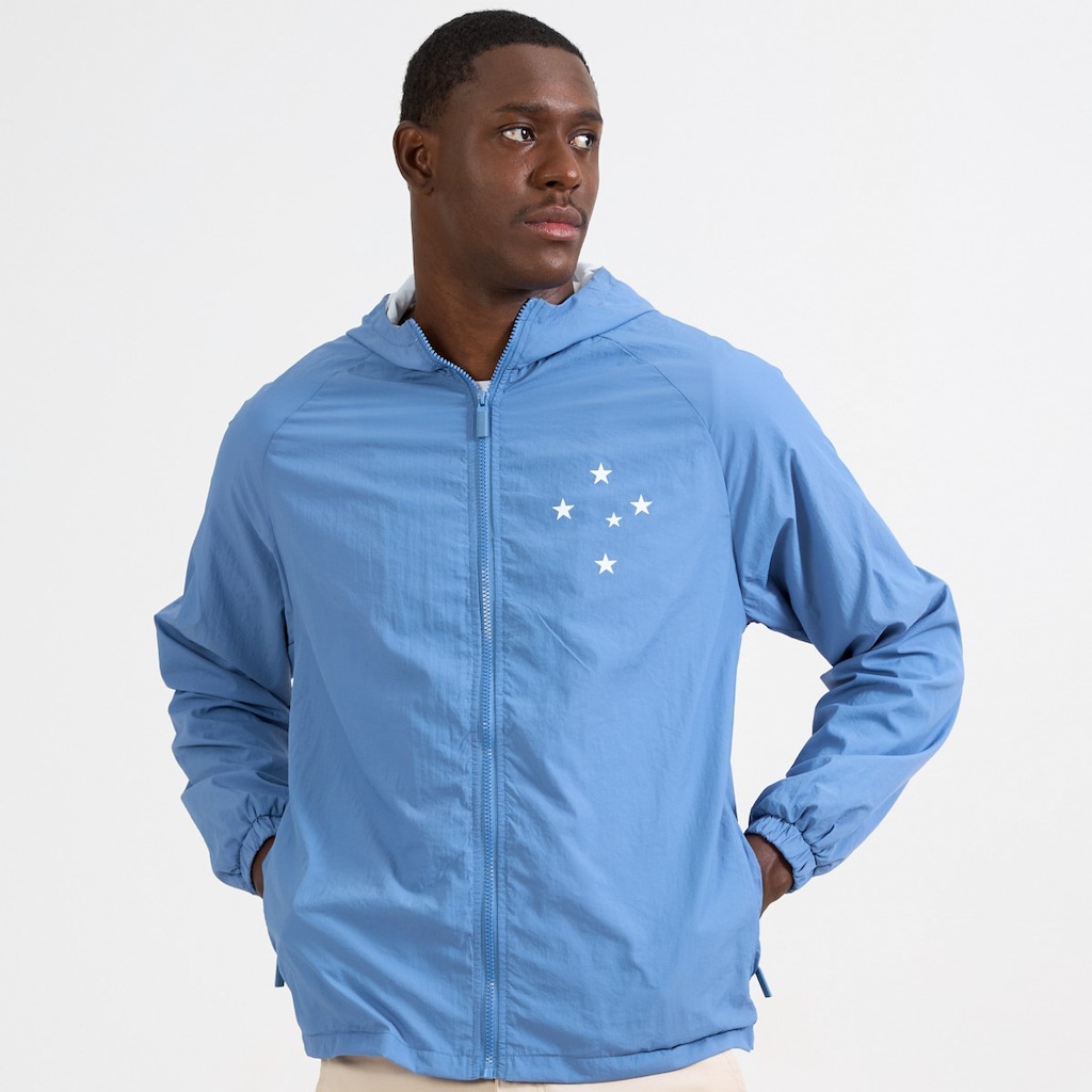 Jaqueta Cruzeiro Corta Vento Towering Azul Braziline - Masculino - Foto 1
