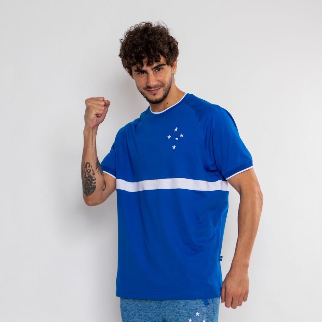 Imagem 4 do produto Camiseta do Cruzeiro Surf Center Oficial Raglan Orgulho - Masculina